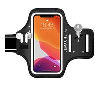 iPhone 14 Pro, 13 Pro, 12 Pro Running Brazalete, JEMACHE Deportivo Correr Móvil Brazo Banda Funda para iPhone 14 Pro, 13 Pro, 12 Pro, 11 Pro, X, XS (Oscuro)