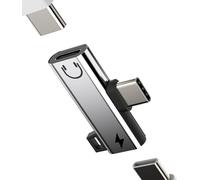 iPhone 15 Pro Max USB C Doble Conector Splitter Type C a Auriculares Adaptador Aux Carga Conector Audio Cable de Carga Doble Conector Distribuidor Compatible para Sumsung Apple Huawei Xiaomi Plus