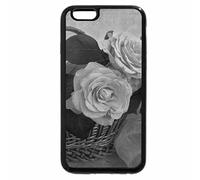 iPhone 6S Plus Case, iPhone 6 Plus Case (Black & White) - Pink roses