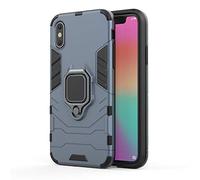 iPhone XS Funda, MHHQ 2in1 Armadura Combinación A Prueba de Choques Heavy Duty Escudo Cáscara PC + TPU con Soporte Magnetic Car Mount Case Cover para Apple iPhone XS -Black Plus Gray