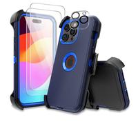 iPhone15Pro Max case with screen and lens protector, belt