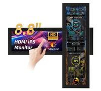 iPitstBit Monitor Táctil 8,8 Pulgadas, 1920x480 Pantalla de Temperatura de PC, Pantalla de Panel Sensor de PC,USB Mini Pantalla para Raspberry Pi, Monitor de Datos CPU RAM AIDA64 ARGB Carcasa de PC
