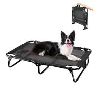 Ipixune Cama elevada para perros, camas plegables para mascotas sin configuración, cama elevada refrescante con malla transpirable, pies antideslizantes, cama duradera para uso en interiores y