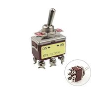 IPKAAAAD Emergency Stop Switch E-TEN1321 12mm 250V 15A 6 Pin ON-ON Toggle Switch Rocker Switch DPDT Brown(E-TEN1321)