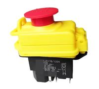 IPKAAAAD Emergency Stop Switch KJD17B/120V 5 Pins Electromagnetic Push Button Switch 120V 16A Waterproof Pushbutton Switches with Emergency Stop Cover