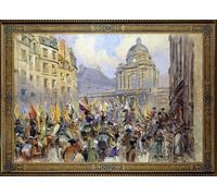 IPLUPJDY Cuadro en Lienzo Lienzo Para Pared la rendición al Senado de Trophees la batalla de Ulm y Austerlitz en por Jean Baptiste Edouard Detaille para la Decoración del Hogar del Dormitorio 60x90cm