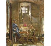 IPLUPJDY Cuadro Famoso en su bodega en Amiens Capitán R. Maude Departamento del Ejército Preboste Mariscal General Condecorado con De Guerre para Decoraciones del Hogar 60x90cm