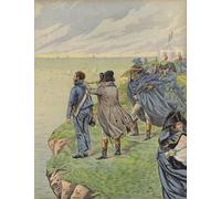 IPLUPJDY Cuadro Famoso Impresión Imagen Napoleón Bonaparte inspeccionando su flota cuando parten de Boulogne por Jacques Marie Gaston Onfray De Breville para Decoraciones del Hogar 60x90cm