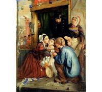 IPLUPJDY Imagen de Lienzo Modernos Cuadro Famosa Pintura Reproducción Campesinos franceses encontrando a su hijo robado por Hermógenes Calderón para Decoraciones del Hogar 60x90cm