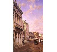 IPLUPJDY Imagen de Lienzo Modernos Cuadro Famosa Pintura Reproducción El animal de la Venecia de San Marcos de William Logsdail para Decoraciones del Hogar 60x90cm