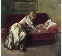 IPLUPJDY Imagen de Lienzo Modernos Cuadro Famosa Pintura Reproducción El niño enfermo de Christian Krohg para Decoraciones del Hogar 60x90cm