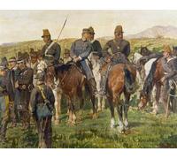 IPLUPJDY Imagen de Lienzo Modernos Cuadro Famosa Pintura Reproducción Episodio de la batalla de Custoza tras ser herido por Fattori para Decoraciones del Hogar 60x90cm