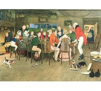 IPLUPJDY Imagen de Lienzo Modernos Cuadro Famosa Pintura Reproducción la cena de navidad en la posada de cecil charles windsor aldin para Decoraciones del Hogar 60x90cm