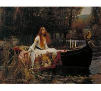 IPLUPJDY Imagen de Lienzo Modernos Cuadro Famosa Pintura Reproducción La dama de Shalott de John William Waterhouse para Decoraciones del Hogar 60x90cm