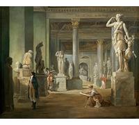 IPLUPJDY Imagen de Lienzo Modernos Cuadro Famosa Pintura Reproducción la Salle Des Saisons en el Louvre de Hubert Robert para Decoraciones del Hogar 60x90cm