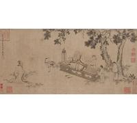 IPLUPJDY Imagen de Lienzo Modernos Cuadro Famosa Pintura Reproducción Laozi entregando el Daodejing de la escuela china de la dinastía Ming para Decoraciones del Hogar 60x90cm