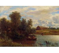 IPLUPJDY Imagen de Lienzo Modernos Cuadro Famosa Pintura Reproducción Pasatiempos de verano de Mikhail Ivanovich Lebedev para Decoraciones del Hogar 60x90cm