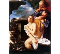 IPLUPJDY Imagen de Lienzo Modernos Cuadro Famosa Pintura Reproducción Susana Ei Vecchioni de Artemisia Gentileschi para Decoraciones del Hogar 60x90cm