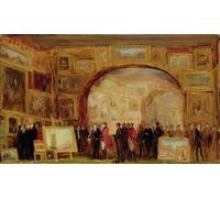 IPLUPJDY Imagen de Lienzo Modernos Cuadro Famosa Pintura Reproducción una exposición de lo antiguo en la institución británica por David Wilkie para Decoraciones del Hogar 60x90cm