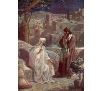 IPLUPJDY Lienzo Impresión Pintura Clásicas Poster Nicodemo visita a Jesús para escuchar sus enseñanzas Biblia por William Brassey Hole para la Decoración del Hogar del Dormitorio 60x90cm