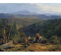 IPLUPJDY Lienzo Impresión Pintura Clásicas Poster Paisaje de los bosques de Viena con el castillo de Wildegg de Ferdinand Georg Waldmuller para la Decoración del Hogar del Dormitorio 60x90cm
