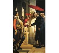 IPLUPJDY Lienzo Impresión Pintura Miguel Ángel presentando el modelo para la finalización de San Pedro al Papa Pío IV por Domenico Cresti para la Decoración del Hogar del Dormitorio 60x90cm