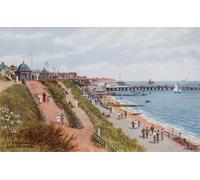 IPLUPJDY Lienzo Poster Clásicas Poster Cuadro Sobre Lienzo Acantilado y Promenade Clacton en el mar por Alfred Robert Quinton para Decoración de Paredes 60x90cm