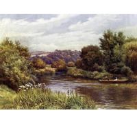 IPLUPJDY Lienzo Poster Clásicas Poster Cuadro Sobre Lienzo Arroyo Pink Hill Weir por Alfred Robert Quinton para Decoración de Paredes 60x90cm