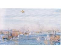 IPLUPJDY Lienzo Poster Clásicas Poster Cuadro Sobre Lienzo Bombardeo de la Marcha del Estrecho De Cassells Historia del Pueblo Británico por William Lionel Wyllie para Decoración de Paredes 60x90cm
