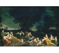 IPLUPJDY Lienzo Poster Clásicas Poster Cuadro Sobre Lienzo Cupidos desarninfas durmientes de Giuseppe Maria Crespi para Decoración de Paredes 60x90cm