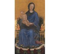 IPLUPJDY Lienzo Poster Clásicas Poster Cuadro Sobre Lienzo Dama y niño con ángeles de Gentile Da Fabriano para Decoración de Paredes 60x90cm