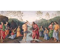 IPLUPJDY Lienzo Poster Clásicas Poster Cuadro Sobre Lienzo el Bautismo de Cristo del Convento de San Pietro Perugia de Pietro Perugino para Decoración de Paredes 60x90cm