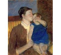 IPLUPJDY Lienzo Poster Clásicas Poster Cuadro Sobre Lienzo El beso de buenas noches de la madre de Mary Cassatt para Decoración de Paredes 60x90cm