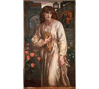 IPLUPJDY Lienzo Poster Clásicas Poster Cuadro Sobre Lienzo el Saludo de Beatriz de Dante Gabriel Charles Rossetti para Decoración de Paredes 60x90cm