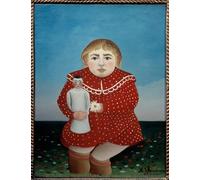 IPLUPJDY Lienzo Poster Clásicas Poster Cuadro Sobre Lienzo L'enfant a la pupée de Henri JF Rousseau para Decoración de Paredes 60x90cm