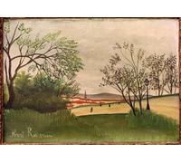 IPLUPJDY Lienzo Poster Clásicas Poster Cuadro Sobre Lienzo Paisaje del campanario de Henri Rousseau para Decoración de Paredes 60x90cm