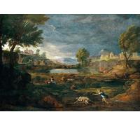 IPLUPJDY Lienzo Poster Clásicas Poster Cuadro Sobre Lienzo Paisaje durante una tormenta con Píramo y Tisbe de Nicolas para Decoración de Paredes 60x90cm