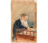 IPLUPJDY Lienzo Poster Clásicas Poster Cuadro Sobre Lienzo Retrato del escritor Leon Tolstoi Obra de Ilya Efimovich Repin para Decoración de Paredes 60x90cm