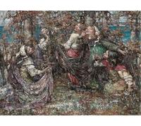 IPLUPJDY Lienzo Poster Clásicas Poster Cuadro Sobre Lienzo Ring aRounda roses de Edward Atkinson Hornel para Decoración de Paredes 60x90cm