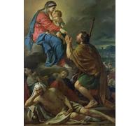 IPLUPJDY Lienzo Poster Clásicas Poster Cuadro Sobre Lienzo San Roque rezando a la Virgen por el fin de la peste de Jacques Louis David para Decoración de Paredes 60x90cm