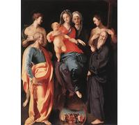 IPLUPJDY Lienzo Poster Clásicas Poster Cuadro Sobre Lienzo Señora con Santa Ana St.st. San Pedro San Benito y San Filippo de Jacopo Pontormo para Decoración de Paredes 60x90cm