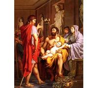 IPLUPJDY Lienzo Poster Clásicas Poster Cuadro Sobre Lienzo Themistocle Banni D'athenes Se Rend Suppliant Chez Admete Roi Des Molosses de Pierre Celestin Francois para Decoración de Paredes 60x90cm