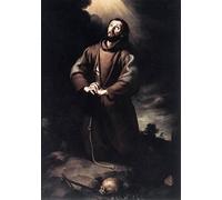 IPLUPJDY Pared Arte Cuadro Cuadro en Lienzo Abstracto Cuadro San Francisco de Asís en oración por Bartolomé Esteban Murillo para la Decoración del Hogar del Dormitorio 60x90cm