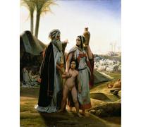 IPLUPJDY Pintura Mural Cuadro en Lienzo Lienzo Para Pared Abraham rechazando a Agar de Emile Jean Horace Vernet para la Decoración del Hogar del Dormitorio 60x90cm