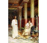IPLUPJDY Pintura Mural Cuadro en Lienzo Lienzo Para Pared Biblia de Jesús ante Pilato de William Brassey Hole para la Decoración del Hogar del Dormitorio 60x90cm