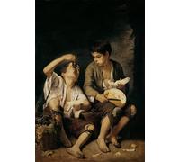 IPLUPJDY Pintura Mural Cuadro en Lienzo Lienzo Para Pared Dos niños comiendo melón y uvas de Bartolomé Esteban Murillo para la Decoración del Hogar del Dormitorio 60x90cm
