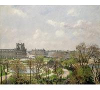 IPLUPJDY Pintura Mural Cuadro en Lienzo Lienzo Para Pared Jardín de las Tullerías Mañana de primavera por Camille Jacob Pissarro para la Decoración del Hogar del Dormitorio 60x90cm