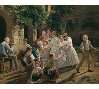 IPLUPJDY Pintura Mural Cuadro en Lienzo Lienzo Para Pared La Mañana de la Fiesta del Corpus Christi de Ferdinand Georg Waldmuller para la Decoración del Hogar del Dormitorio 60x90cm