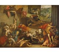 IPLUPJDY Pintura Mural Cuadro en Lienzo Lienzo Para Pared Masacre de los Inocentes de Jacopo Robusti Tintoretto para la Decoración del Hogar del Dormitorio 60x90cm
