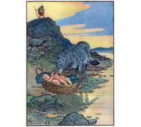 IPLUPJDY Pintura Mural Cuadro en Lienzo Lienzo Para Pared Rómulo y Remo de Charles Edmund Brock para la Decoración del Hogar del Dormitorio 60x90cm